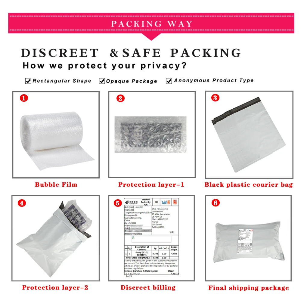 Discreet shipping packaging with protective wrap and sealed parcel