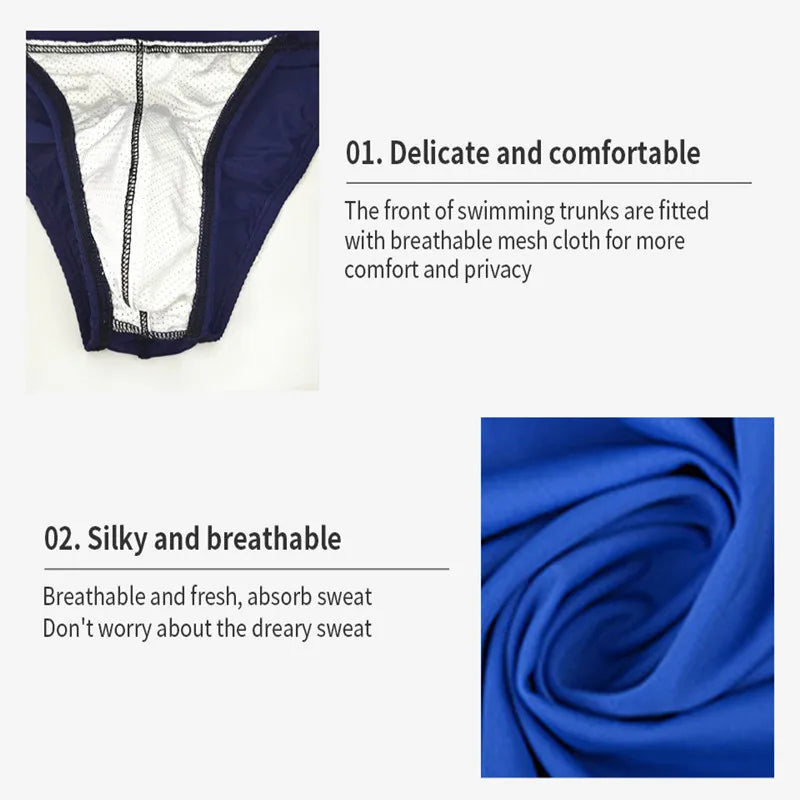 Blue fabric fold close-up with smooth, breathable knit texture