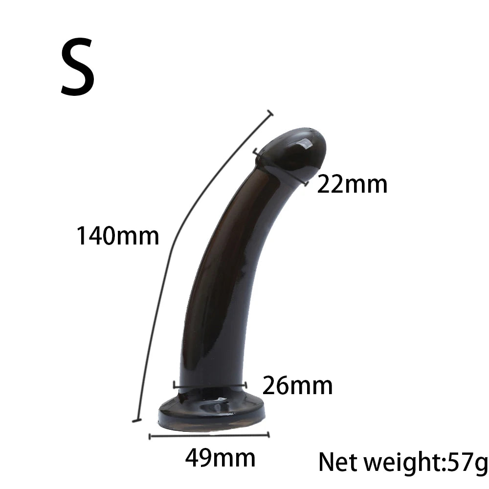 S size black strap-on harness dildo, 140mm length, 26mm body width