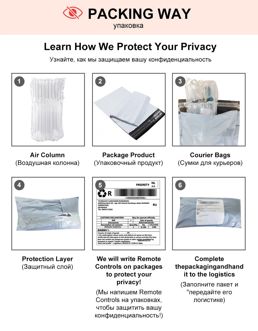 Protective packaging for wearable butterfly vibrator with privacy protection labeling