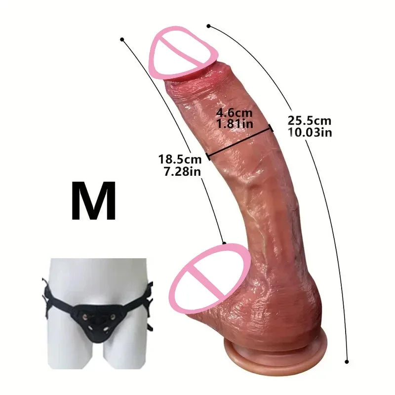 Flesh-tone M realistic dildo with matching black panty