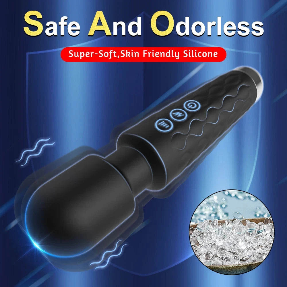 Black G-spot vibrator with soft-touch silicone texture and three mode buttons