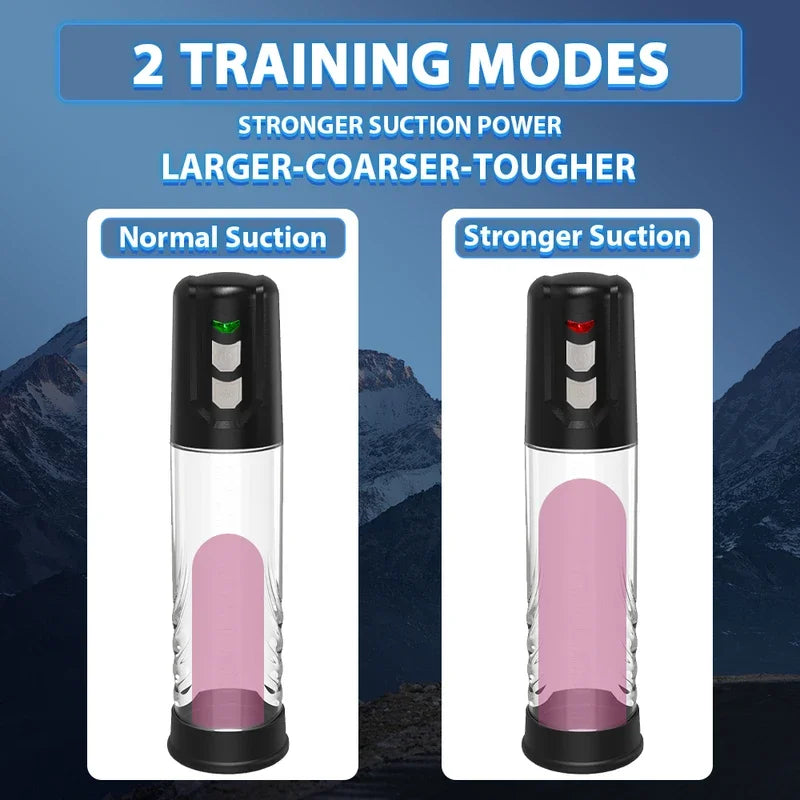 Electric suction pump with two suction mode settings: normal and stronger