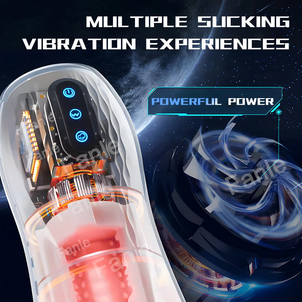 White male masturbator cup close-up with vibration styling near the nozzle