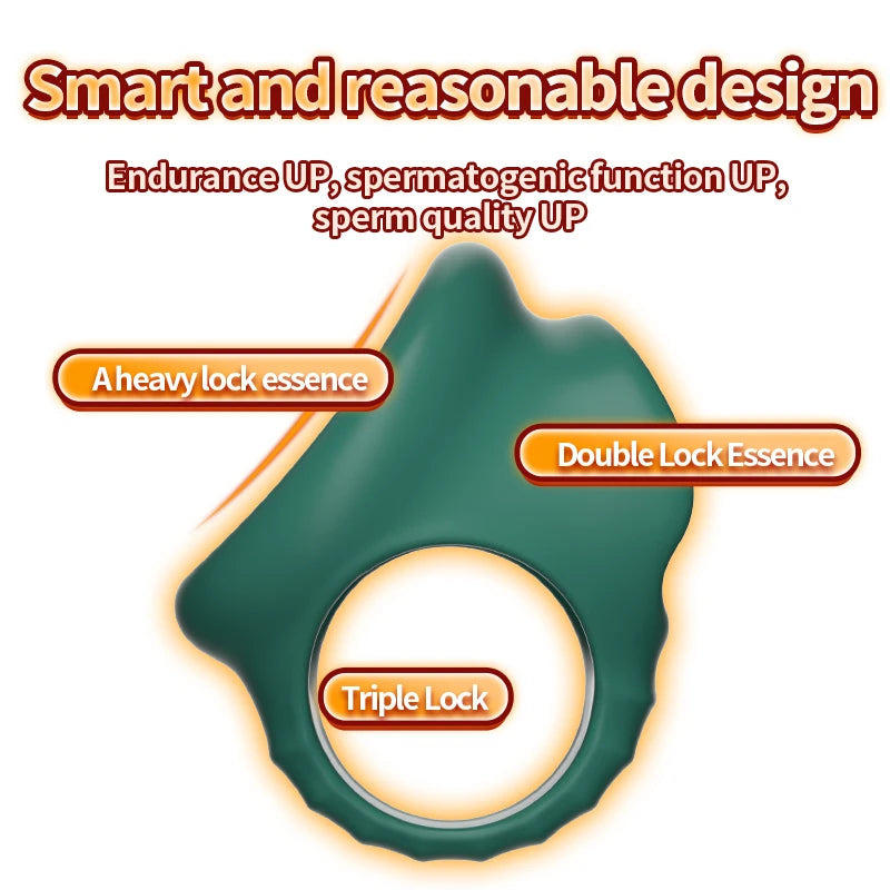 Silicone delay cock ring, dark green four-hole silicone with large circular cutout