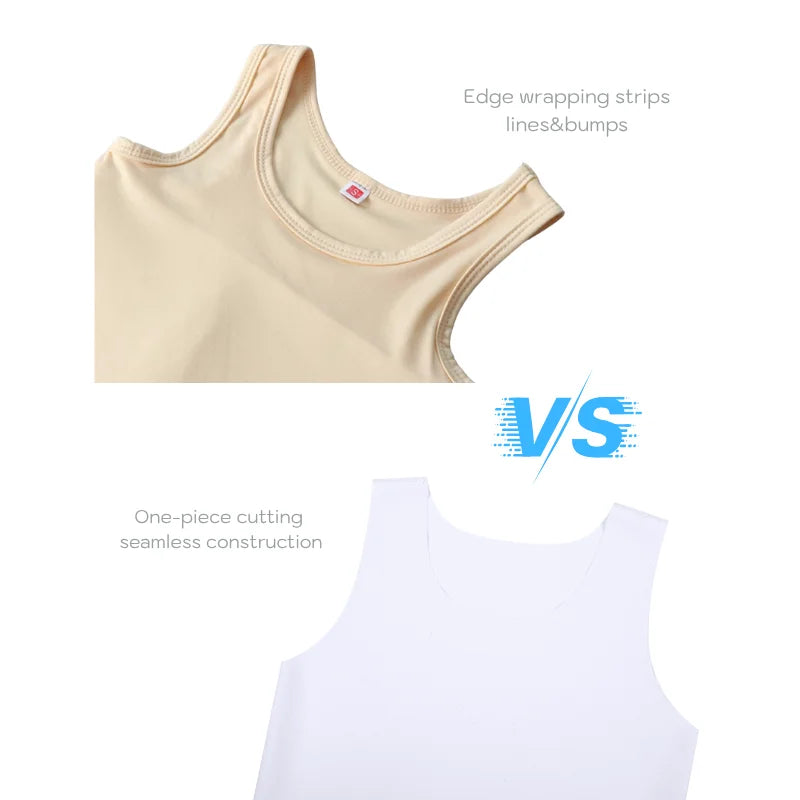Seamless tank vest comparison: beige and white one-piece construction