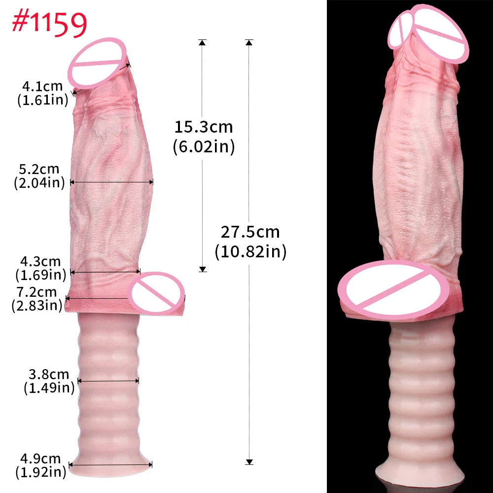 Pink double-layer silicone dildo with suction base, curved tip and ribbed handle