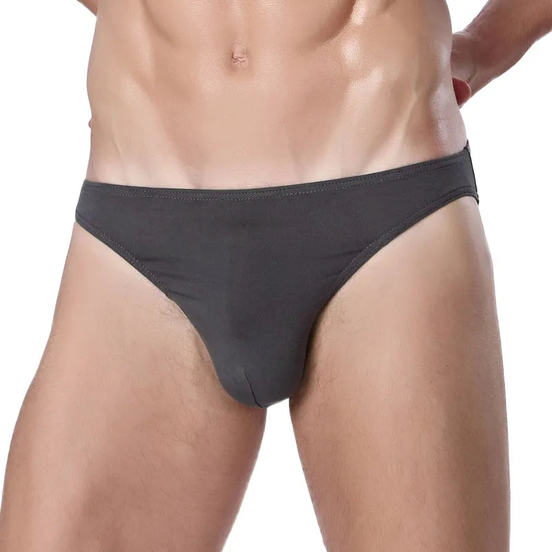 Modal U-pouch low-rise brief, dark gray