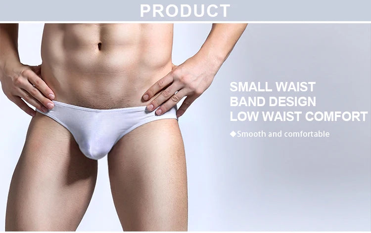 Modal U-pouch low-rise brief, light gray/white, smooth waistband and front pouch