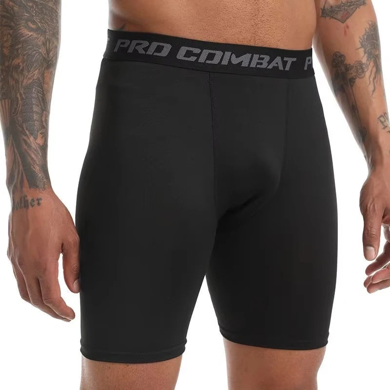 Black quick-dry sports boxer shorts with PRD Combat logo waistband and contoured fit