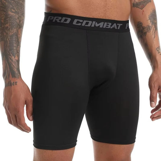 Black quick-dry sports boxer shorts with PRD Combat logo waistband and contoured fit