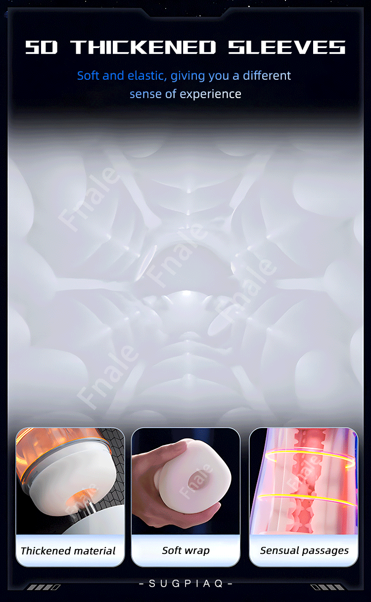 Thickened white sleeves for masturbator cup—soft wrap and textured passages