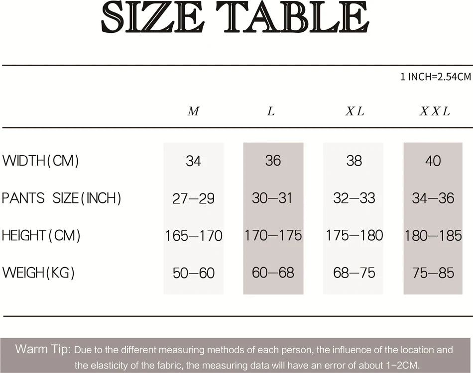 Size chart for plaid cotton boxer briefs: waist, height, weight by S–XXL