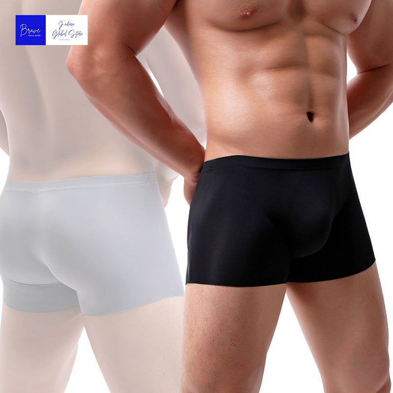 Black seamless boxer briefs with flat waistband and smooth leg openings