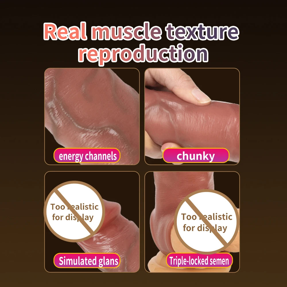 Close-up of realistic texture on penis extension sleeve; glossy, segmented detailing.