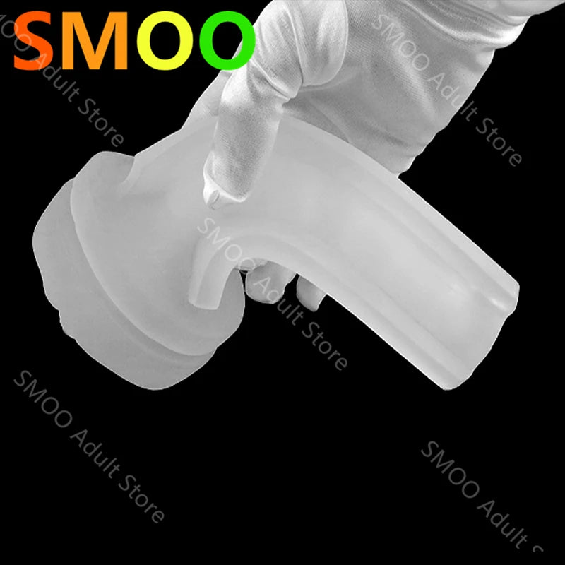 Realistic stroker cup with transparent body and flared rim, shown from side