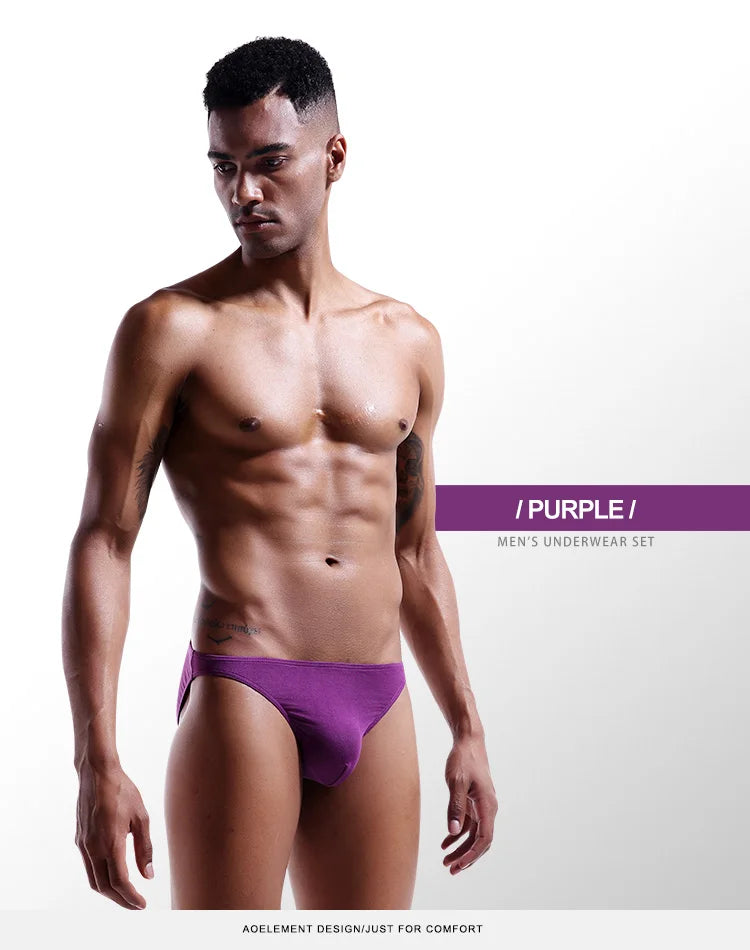 Modal U-pouch low-rise brief, purple