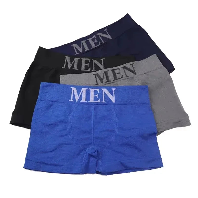 Blue boxer briefs with black, gray, and navy pairs in a 5-pack set