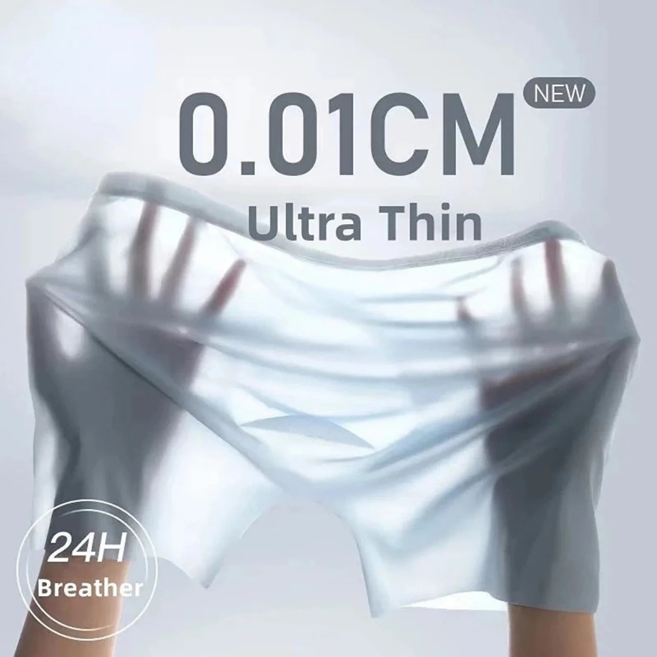 Light blue seamless boxer briefs with smooth waistband and leg openings