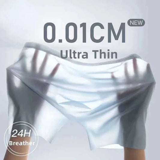 Light blue seamless boxer briefs with smooth waistband and leg openings