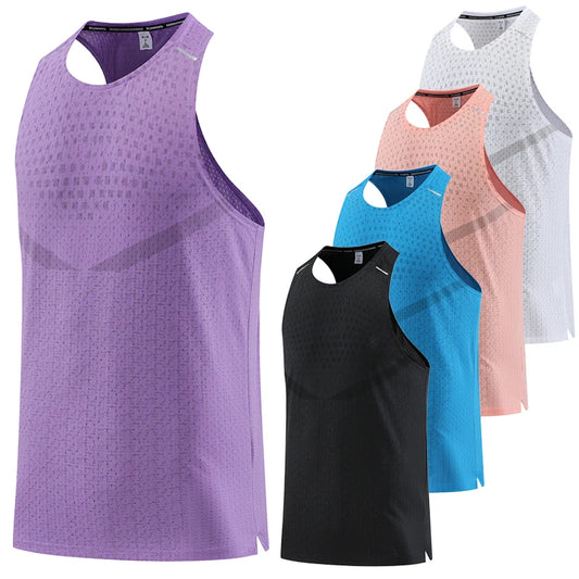 Men's breathable mesh gym vest tank top, purple color