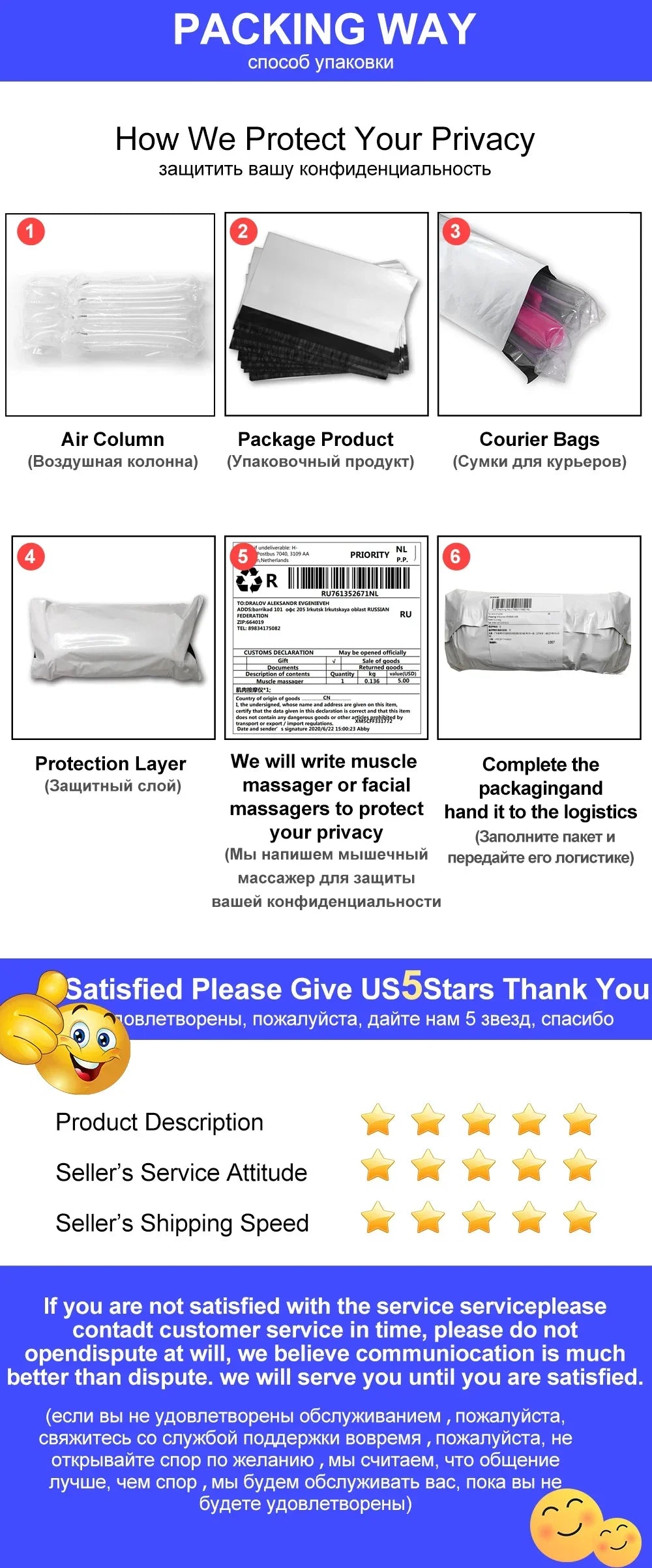 Suction pump packaging diagram showing layered protection and privacy wrap