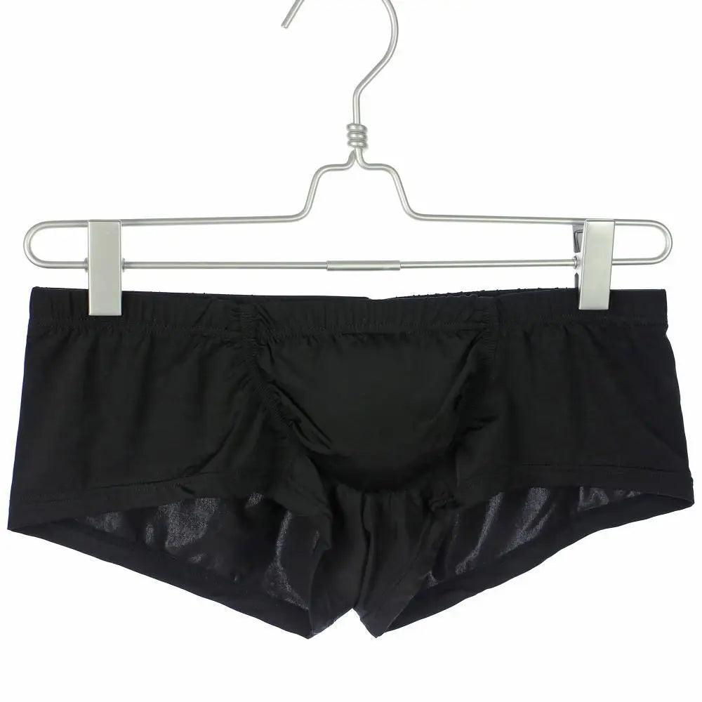 Low-rise boxer briefs, black, on hanger