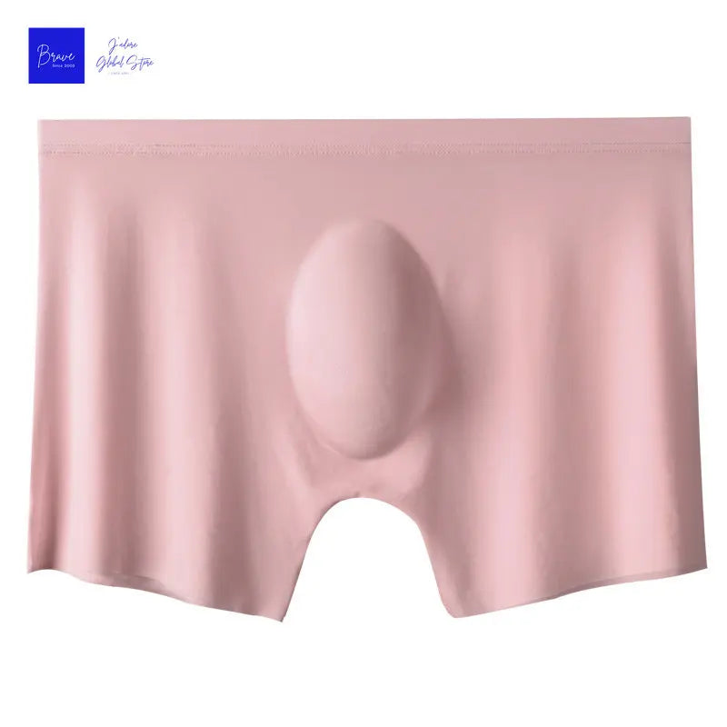 Pink seamless boxer briefs with curved front pouch