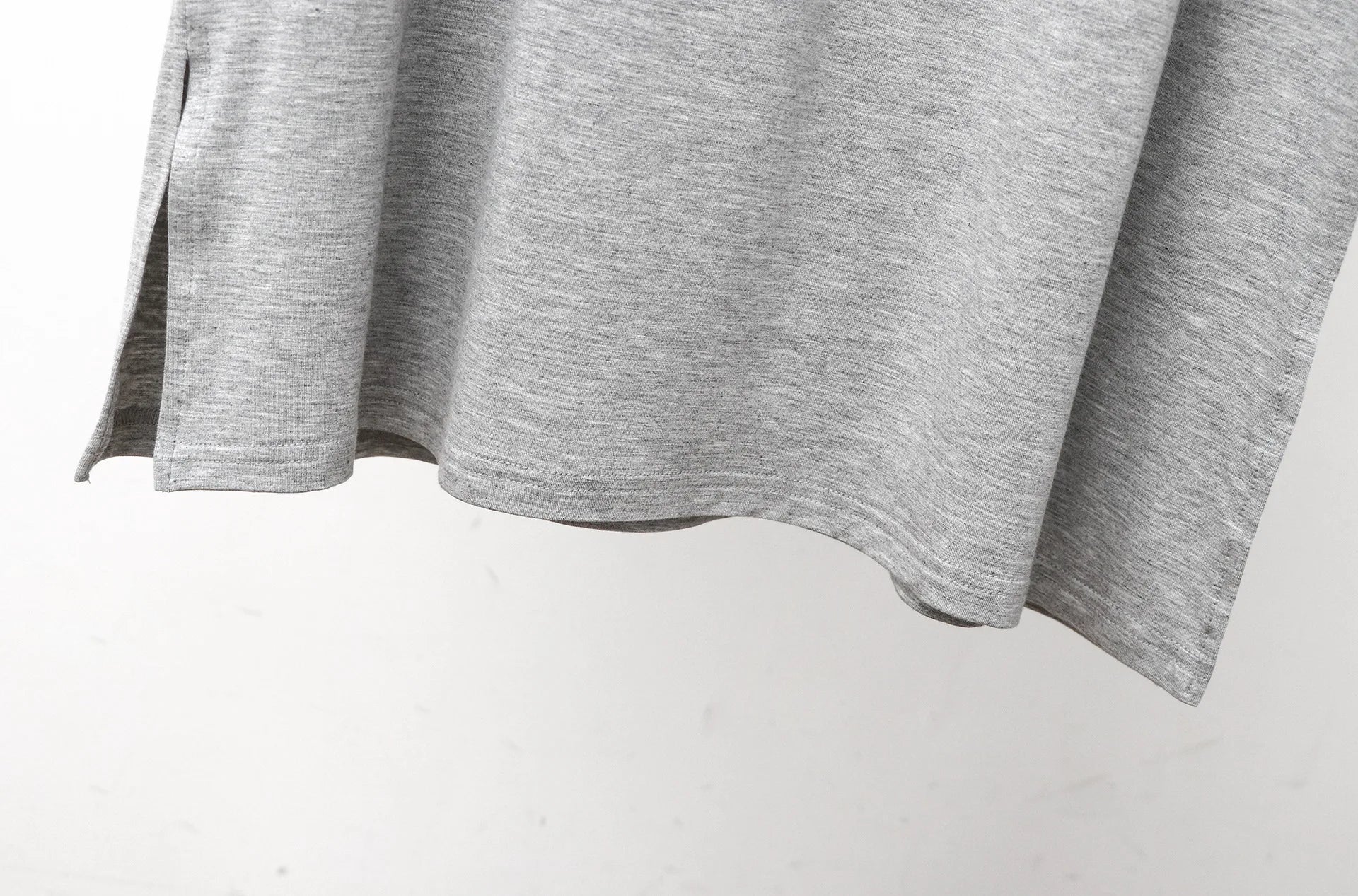 Gray sleeveless sleepwear vest dress hem with slight side slit