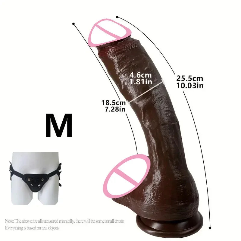 Black M realistic dildo with matching black panty
