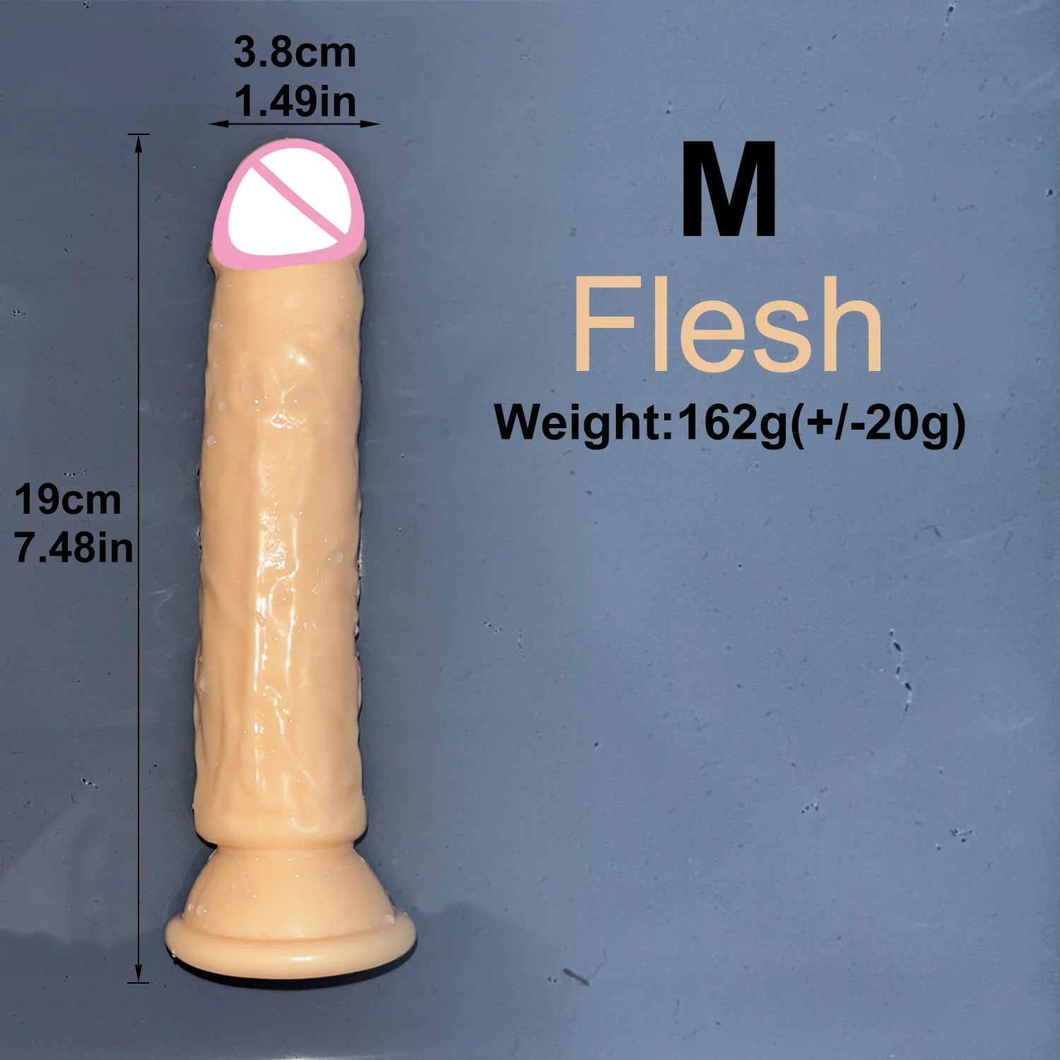 Flesh transparent jelly dildo with suction cup, M size