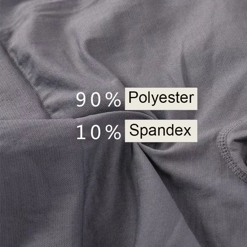 Gray stretch cotton fabric blend: 90% polyester and 10% spandex