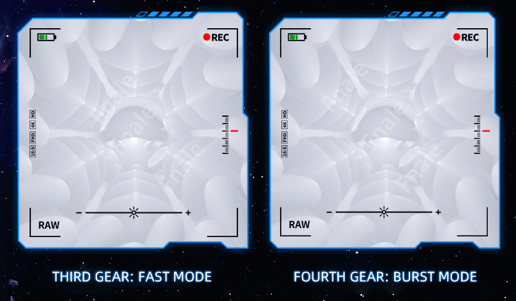White masturbator cup control screen: fourth gear (burst mode) settings