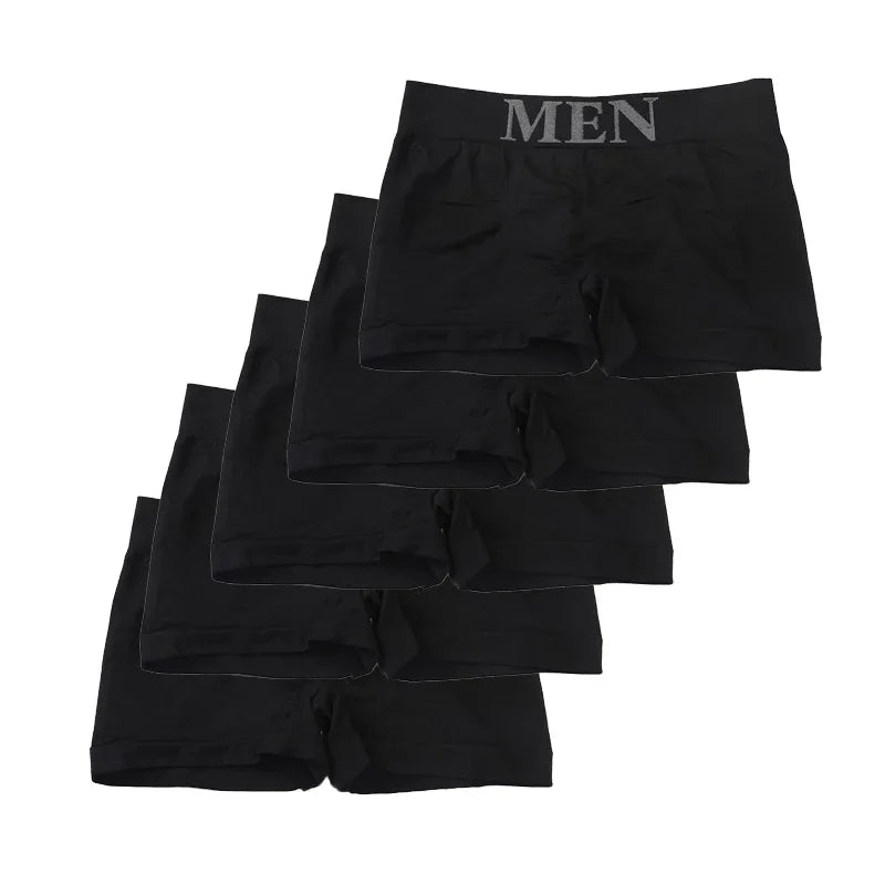 Black plain stretch boxer briefs, folded set with elastic waistband and fly