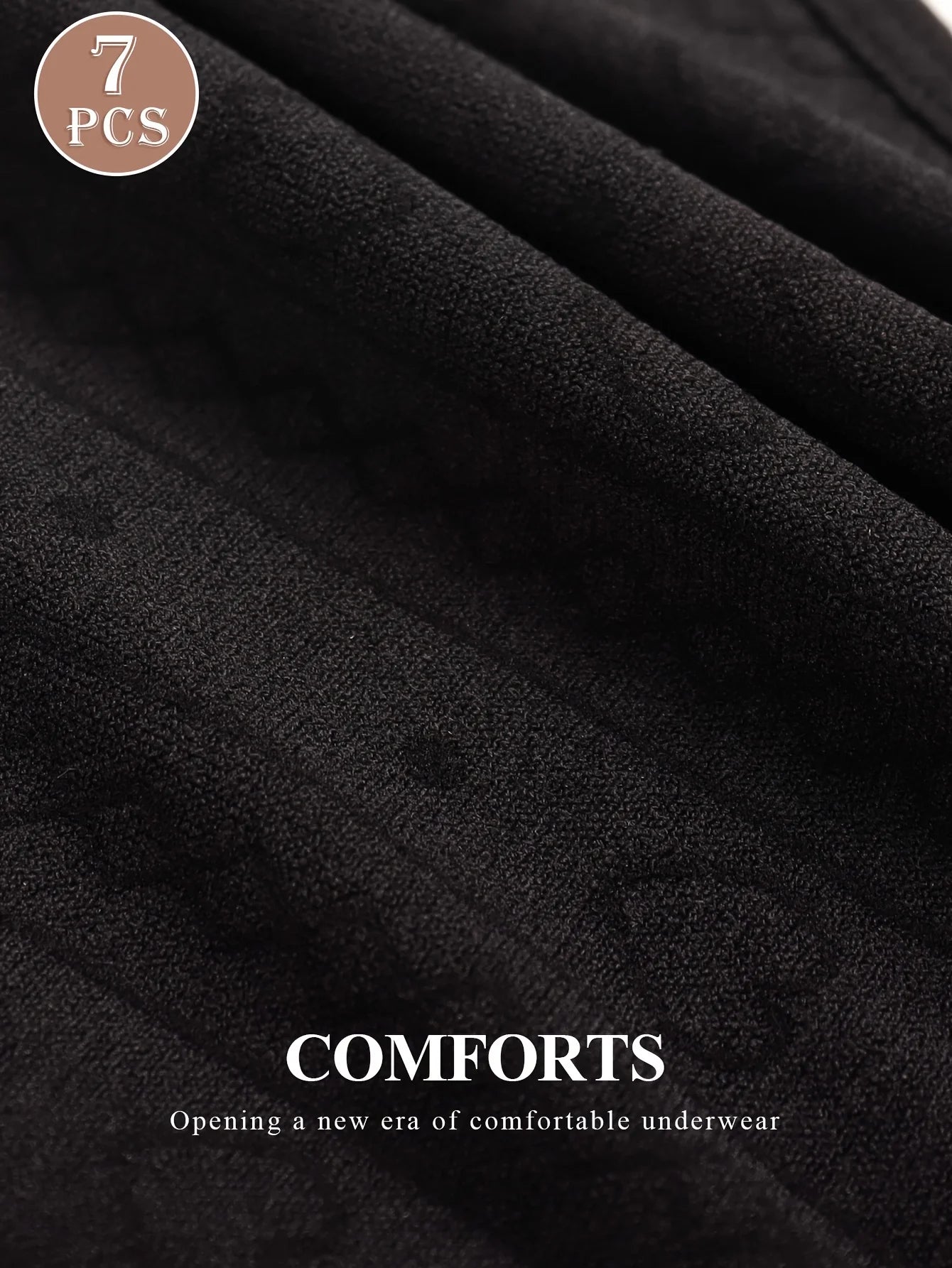 Black seamless briefs knit fabric texture, soft stretch panel
