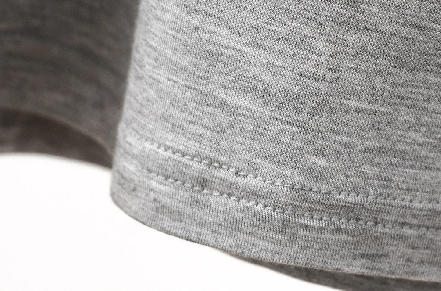 Gray sleeveless sleepwear vest dress hem stitching close-up