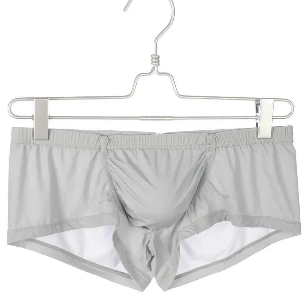 Low-rise boxer briefs, light gray, on hanger