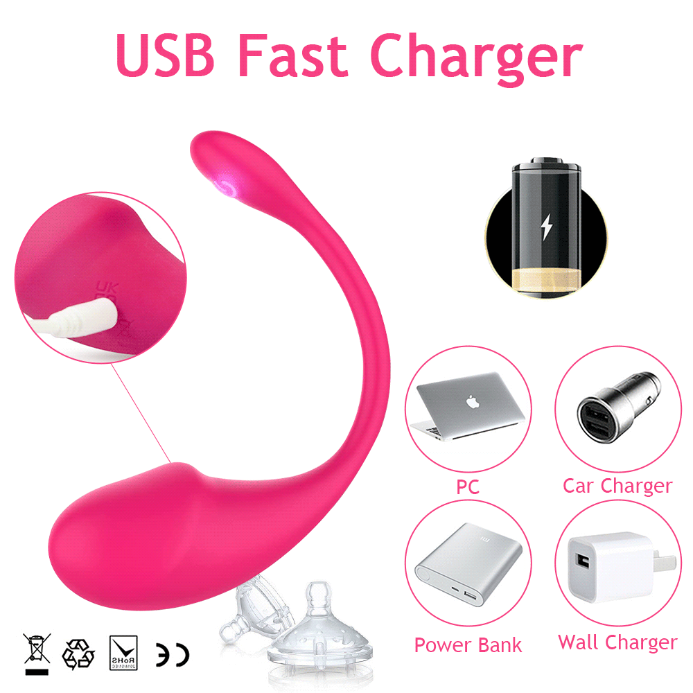Pink wearable g-spot vibrator, curved U-shape with smooth silicone finish