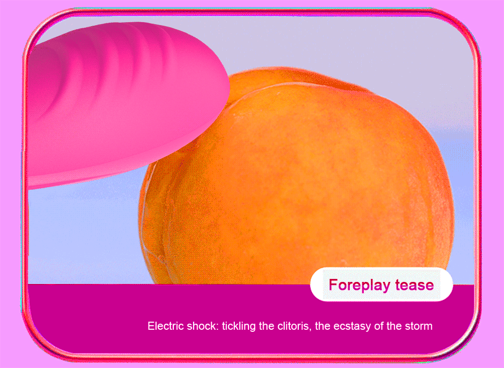 Pink G-spot vibrator over colorful card reading foreplay tease