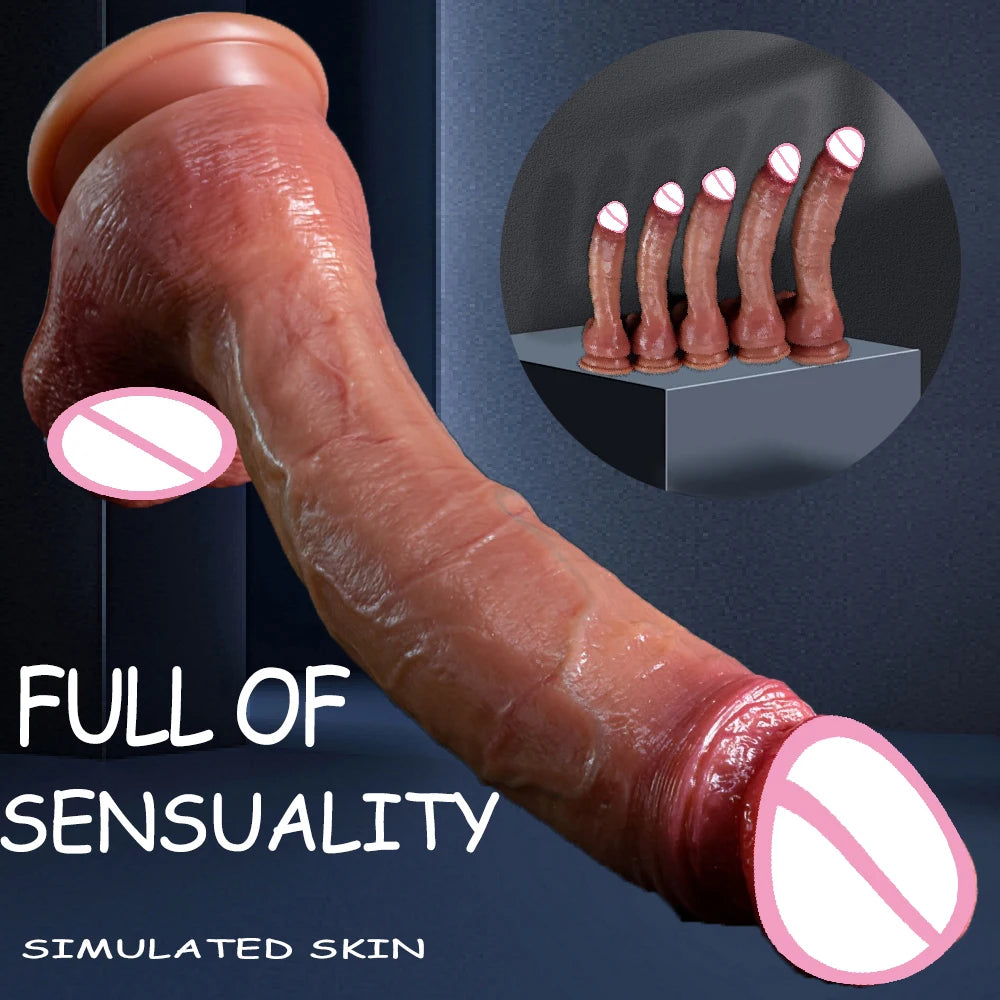 Flesh-toned realistic sex toy with open-tip end and suction base
