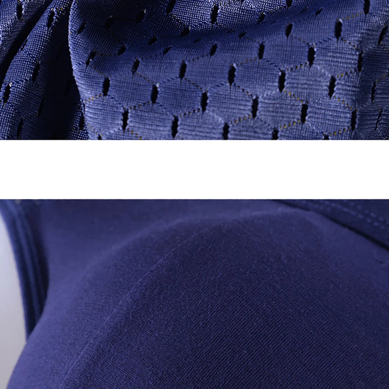 Ice silk mesh brief fabric close-up with perforated diamond texture