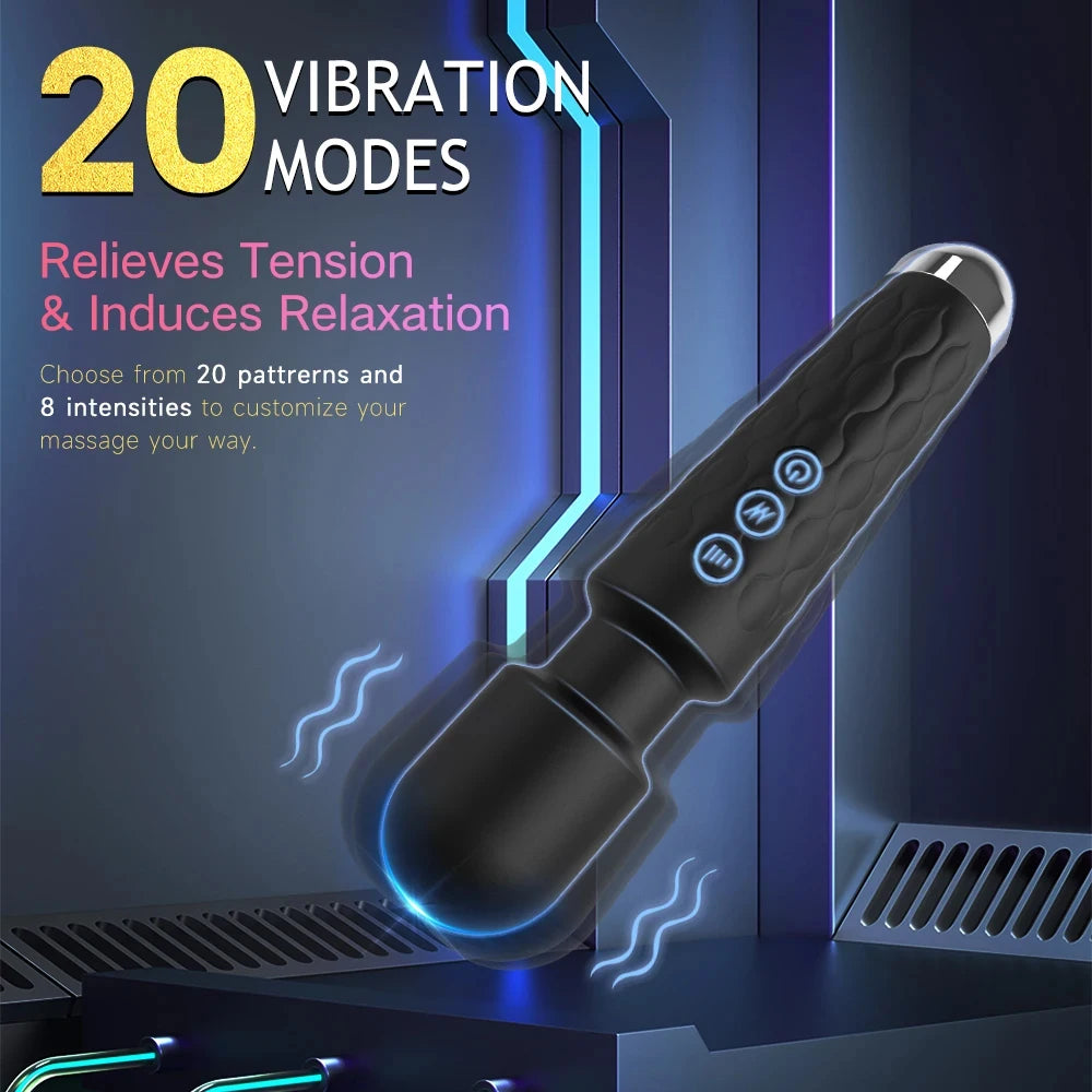 Black G-spot vibrator with contoured head and three illuminated mode buttons